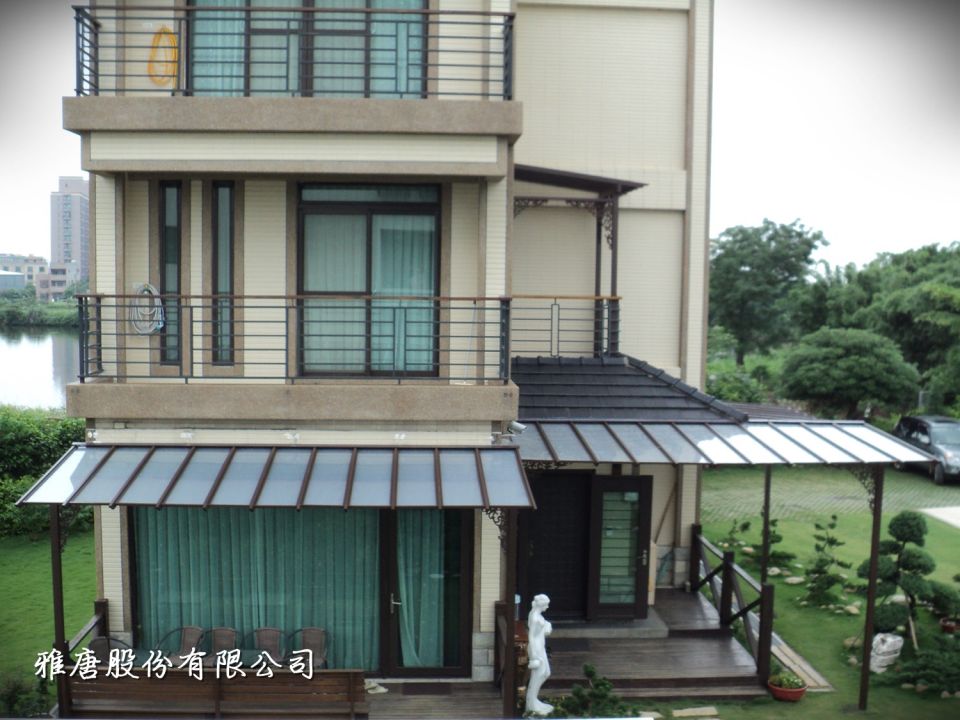 庭院遮雨棚設計-新竹別墅庭院遮雨棚